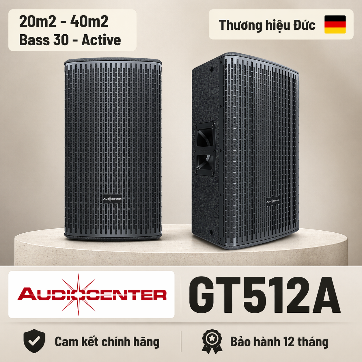 Loa Audiocenter GT512A (Bass 30cm, 2200W, 134dB, DSP) 