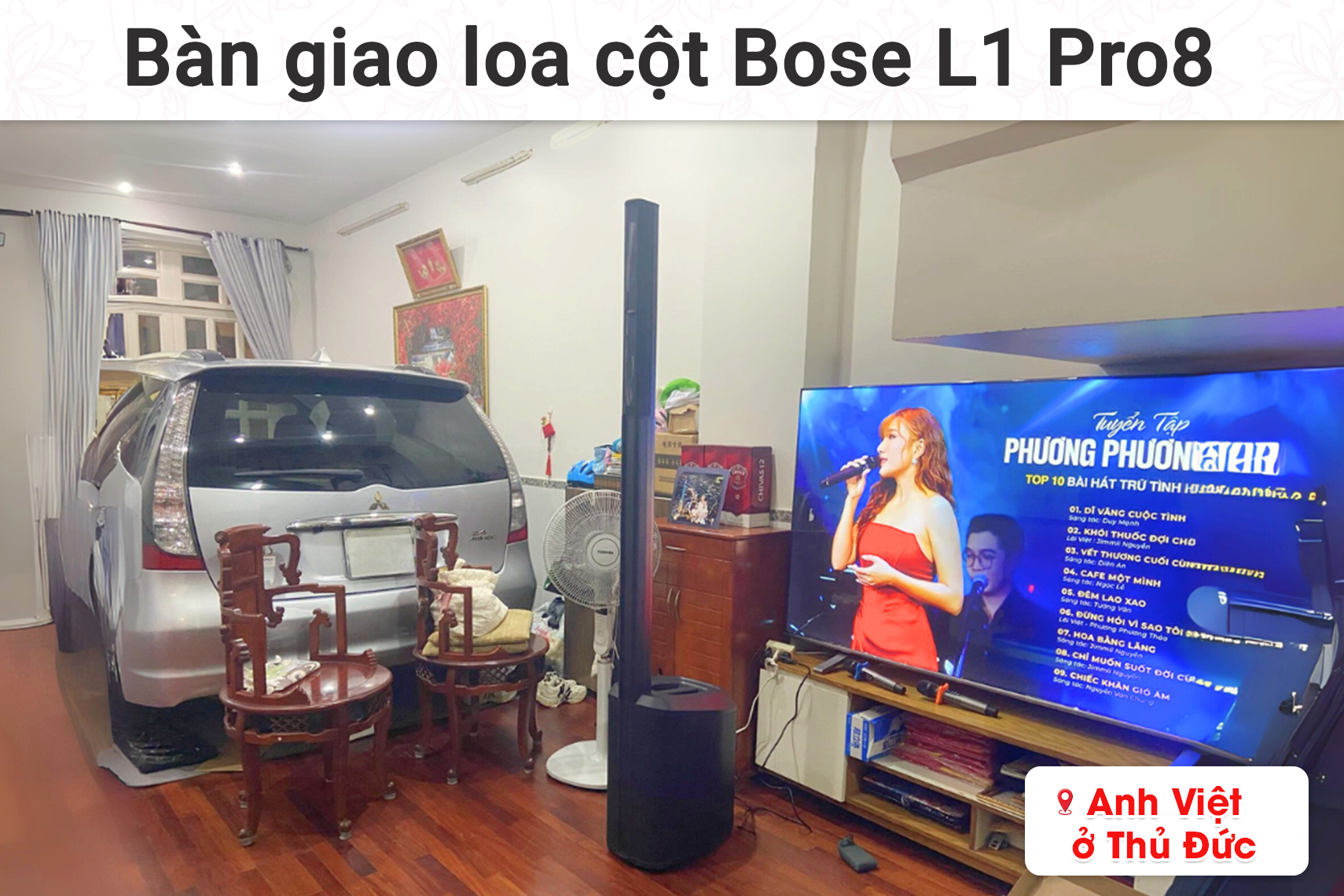 Bàn giao loa cột Bose L1 Pro8 cho anh Việt tại Thủ Đức