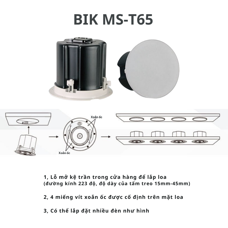 Loa âm trần BIK MS-T65 - Hình 2