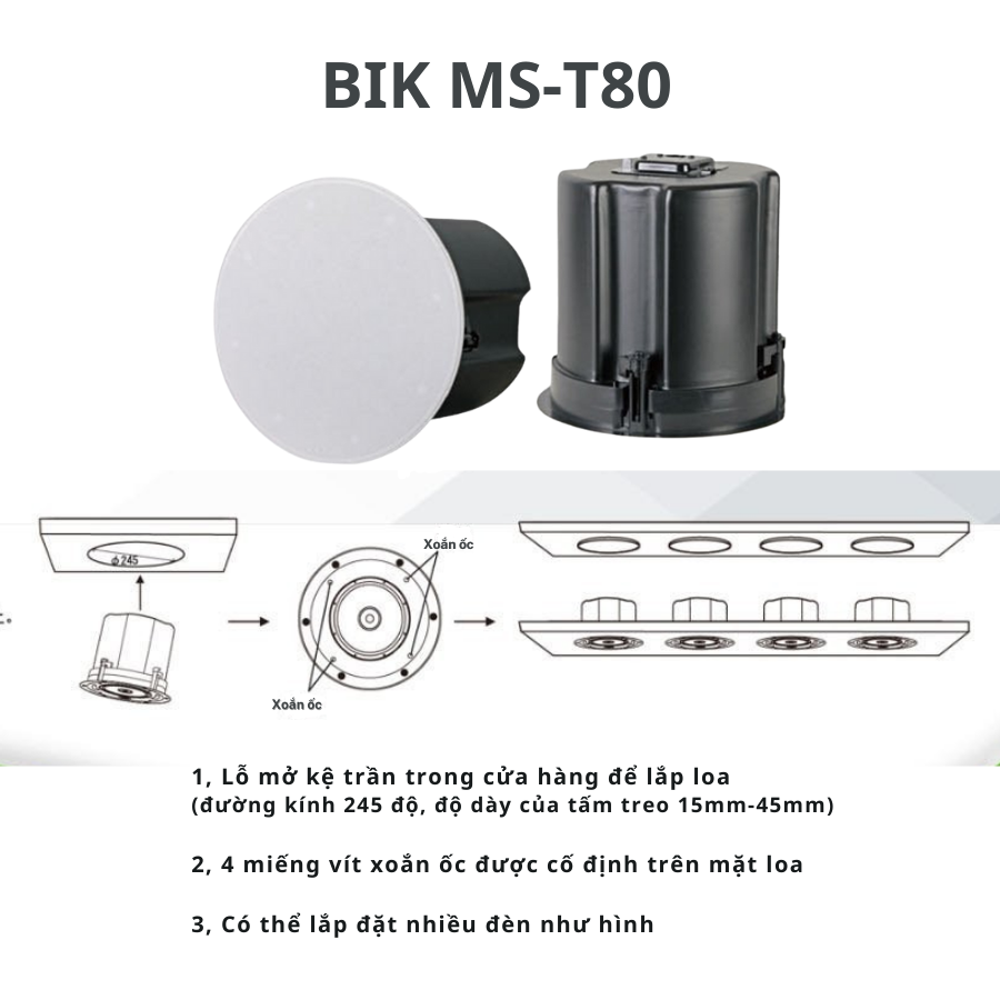 Loa BIK MS-T80 (Âm trần) - Hình 2
