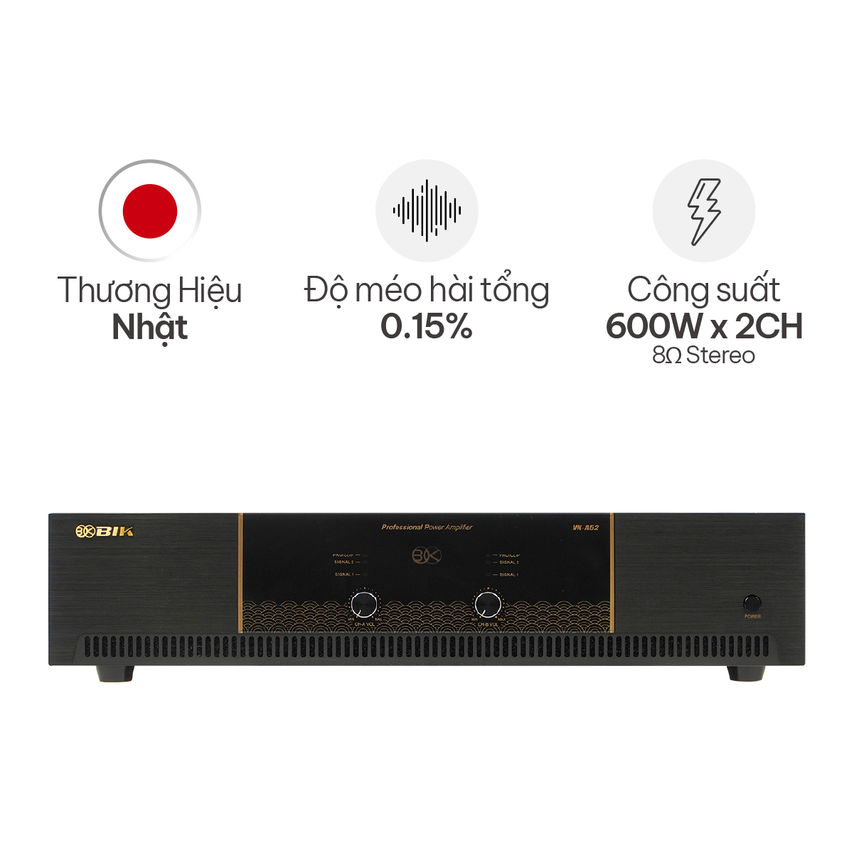 Cục đẩy công suất 2 kênh BIK VK-A52