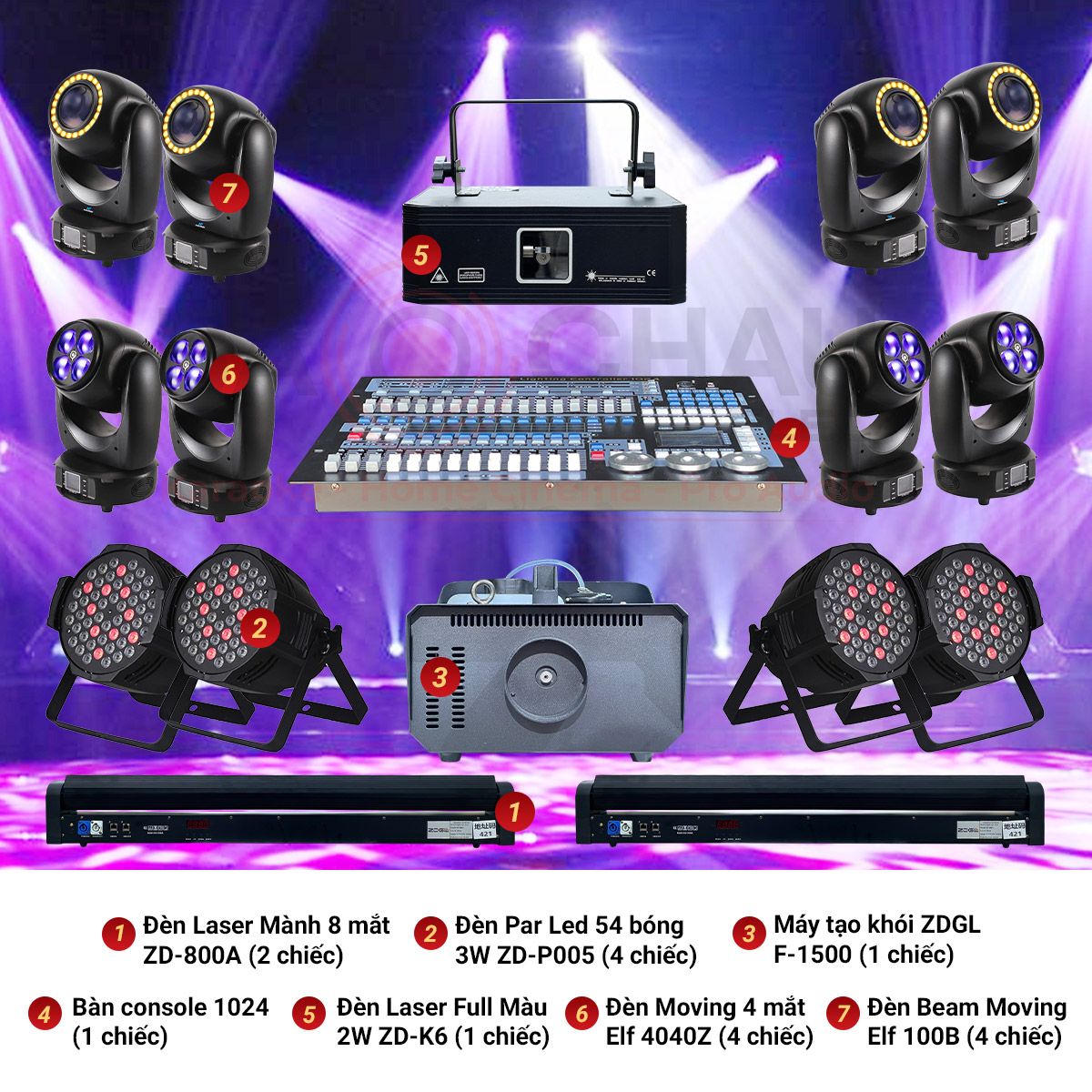 Combo Đèn Ánh Sáng KTV, Bar, Pub, Lounge 10