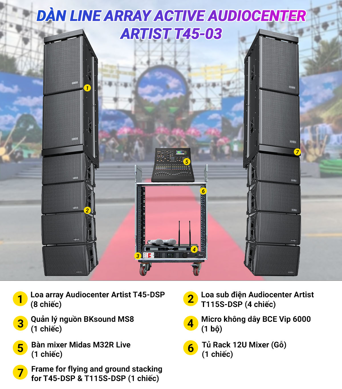 Dàn Line Array Active Audiocenter Artist T45-03