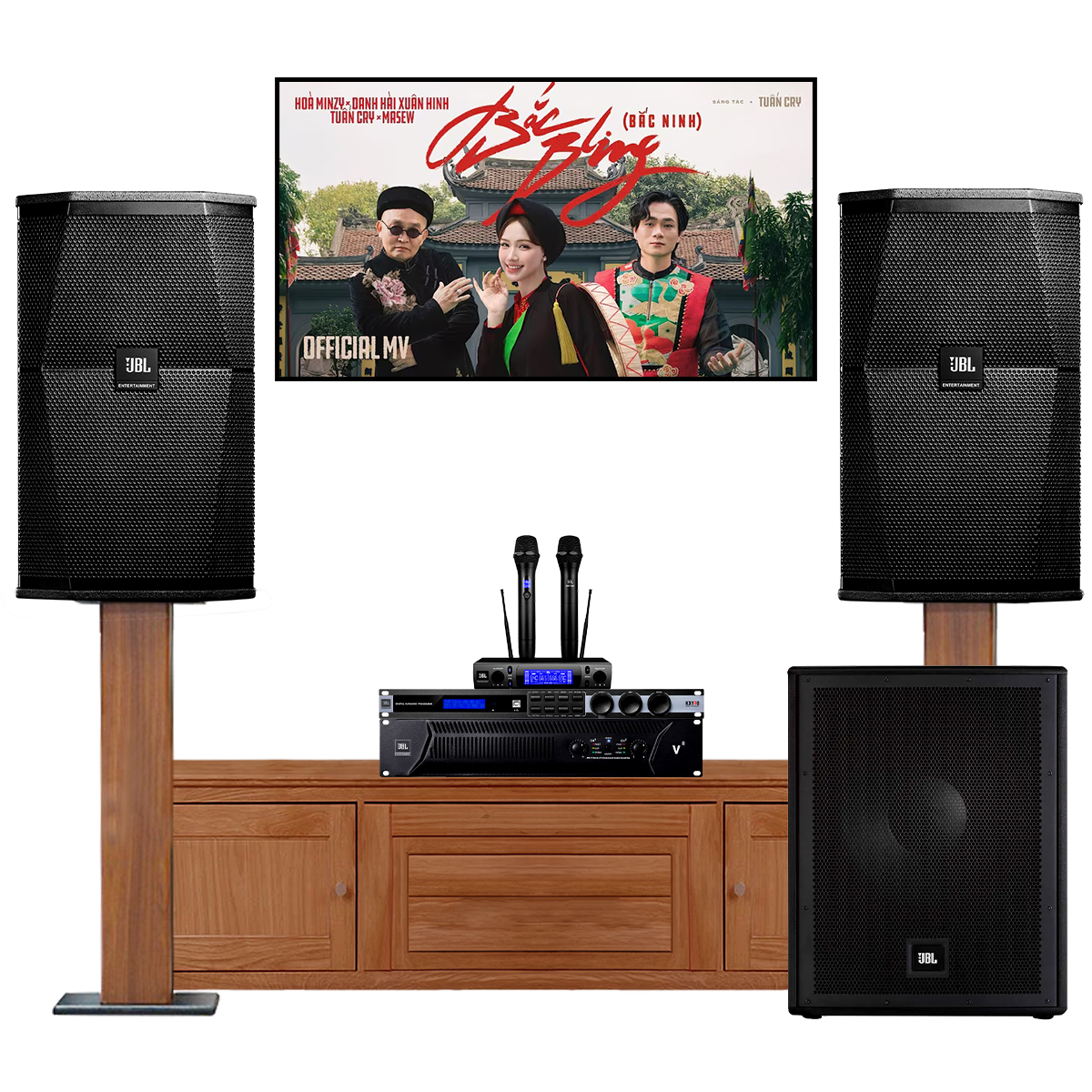 Dàn karaoke JBL cao cấp 25 (JBL XS15, JBL V8, JBL KX190, JBL IRX115S, JBL VM300)