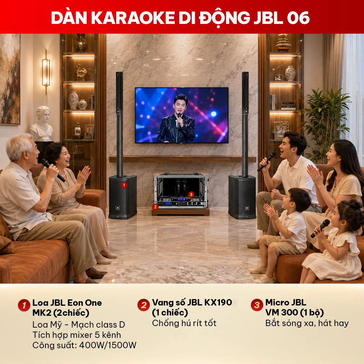 D&agrave;n karaoke di động JBL 06