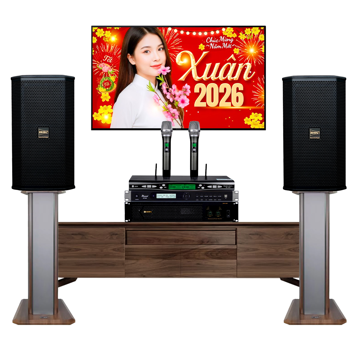 Dàn karaoke gia đình BIK12 (BIK BSP 410II, BIK BPA-H62, BKSound KP500, Baiervires BS-790S)