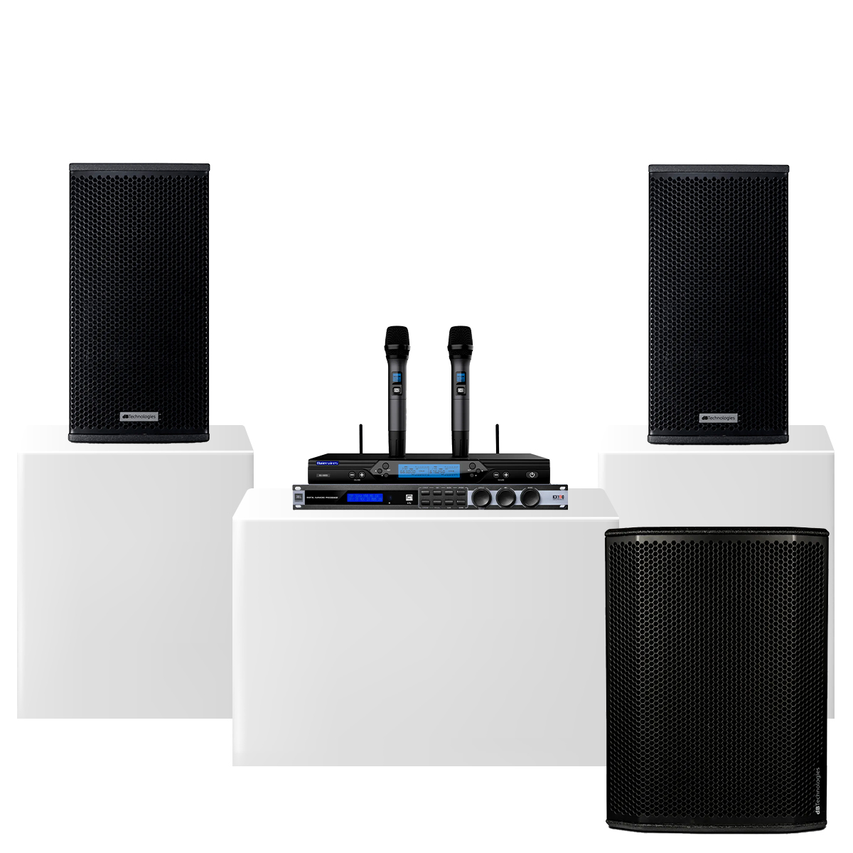 Dàn karaoke gia đình cao cấp dBTechnologies 22 (Vio X10, JBL KX190, Sub615, Baiervires BS9800)