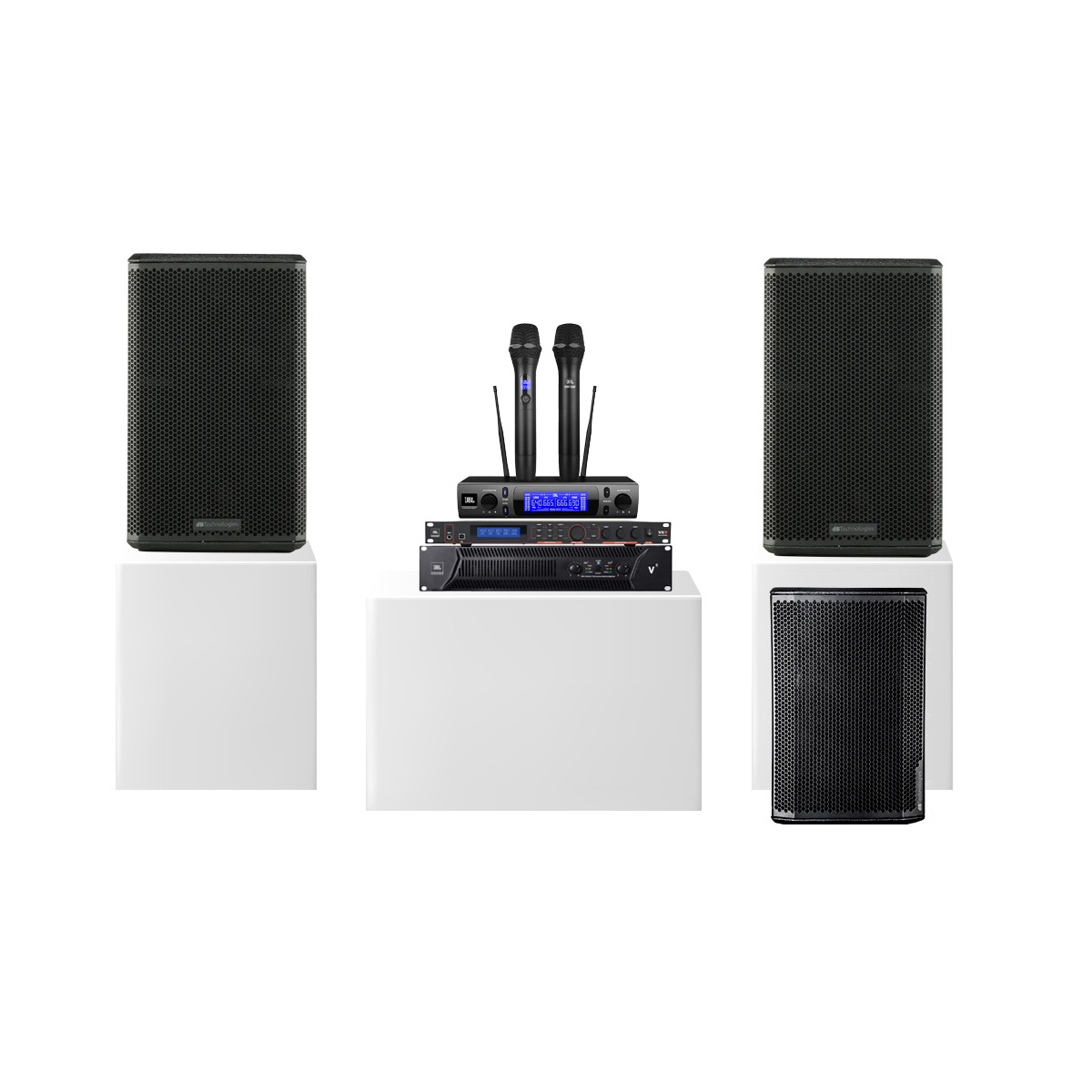 Dàn karaoke gia đình dBTechnologies 20 (dBTechnologies LVXP10, JBL V6JBL VX9, JBL VM300, dBTechnologies Sub612)