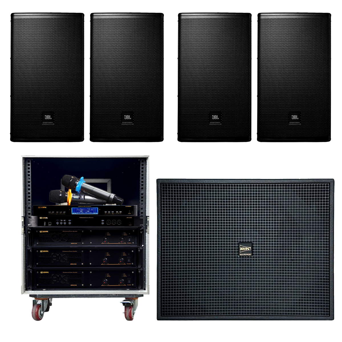 Dàn karaoke kinh doanh BC-23KD (JBL MTS12, BIK VM 620A, BIK VM 820A, BIK BPR-5800, BIK KSP-W181, BIK BJ-U500II)