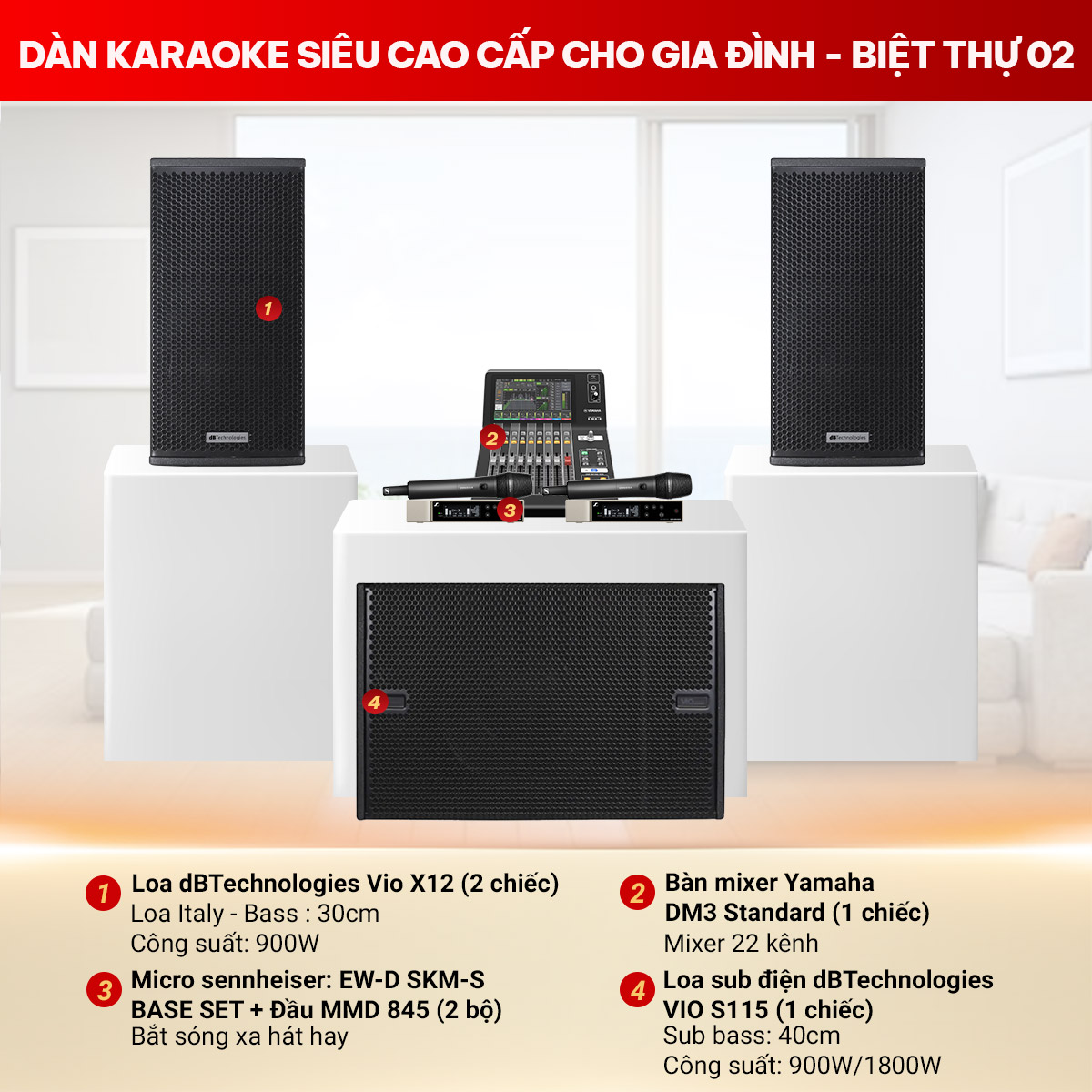 D&agrave;n karaoke si&ecirc;u cao cấp cho gia đ&igrave;nh - biệt thự 02