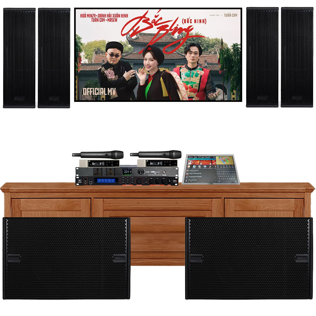 Dàn karaoke siêu cấp Villa - biểu diễn chuyên nghiệp 03 (dBTechnologies VIO X206-100, VIO S115, JBL VX9...)