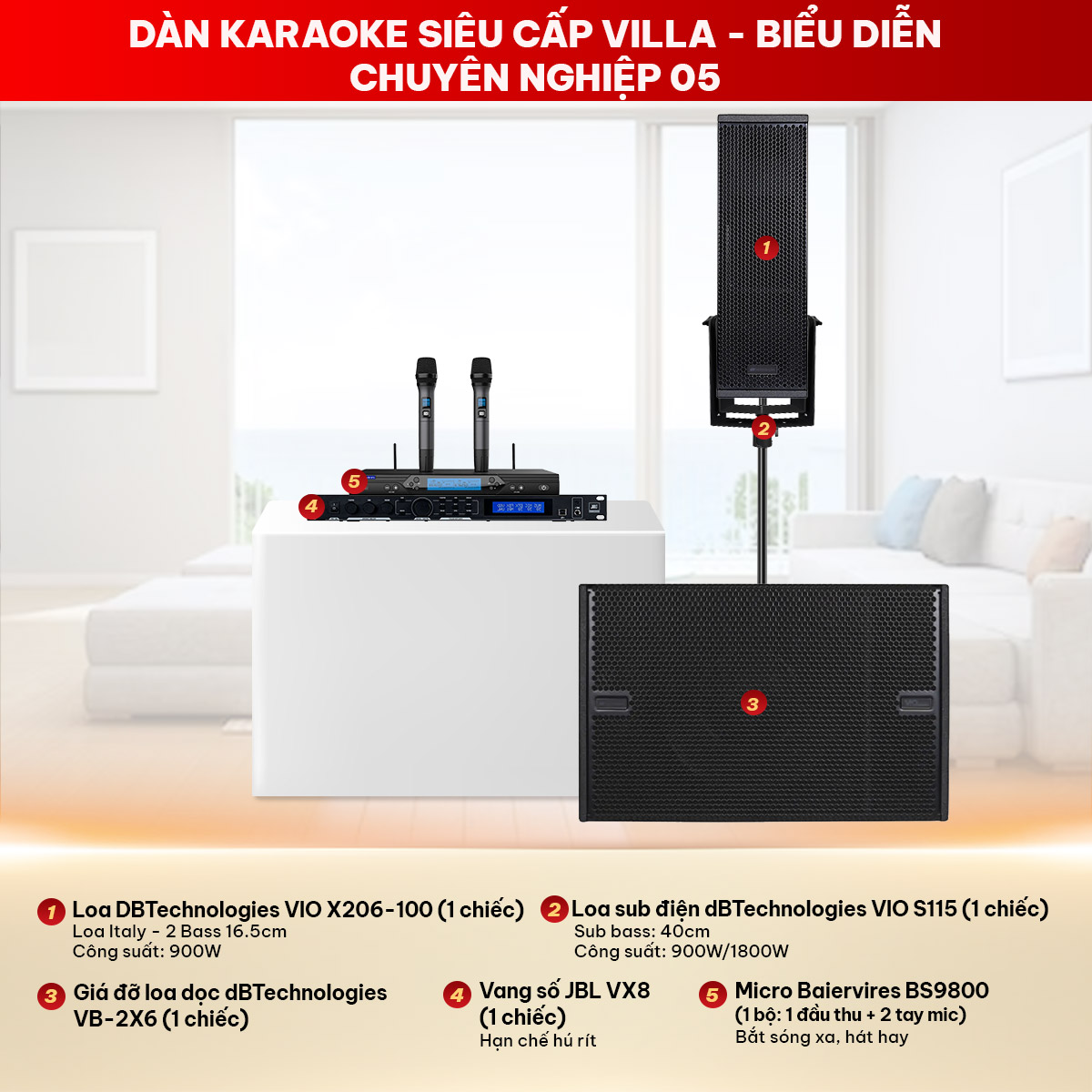 Dàn karaoke siêu cấp villa - biểu diễn chuyên nghiệp 05