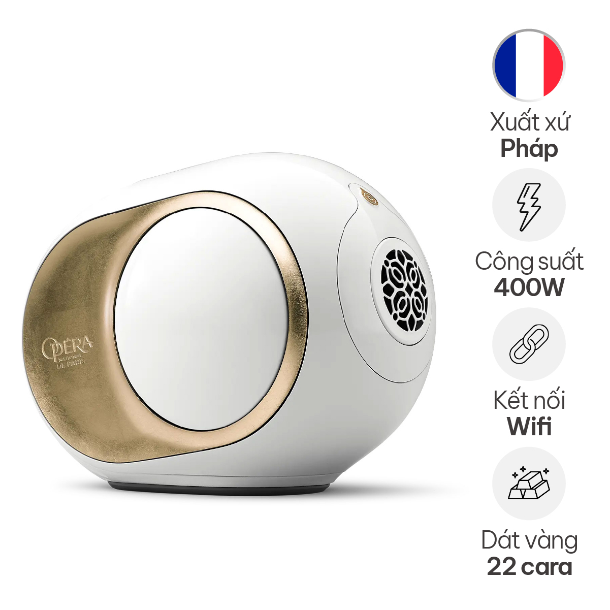 Loa Devialet Phantom II 98db Opera De Paris (Mạ Vàng Moon Gold), 400W, Bluetooth, Wifi