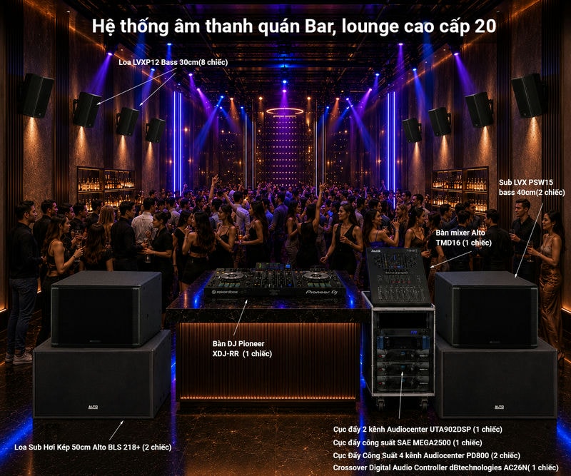 Hệ thống &acirc;m thanh qu&aacute;n PUB & Lounge cao cấp 20