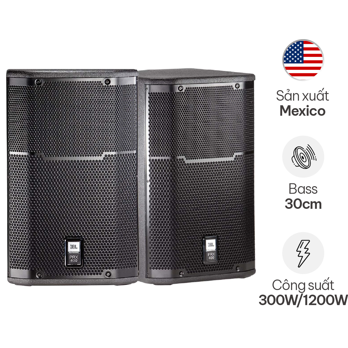 Loa JBL PRX 412M (Full bass 30cm, 300W/1200W, SX: Mexico)