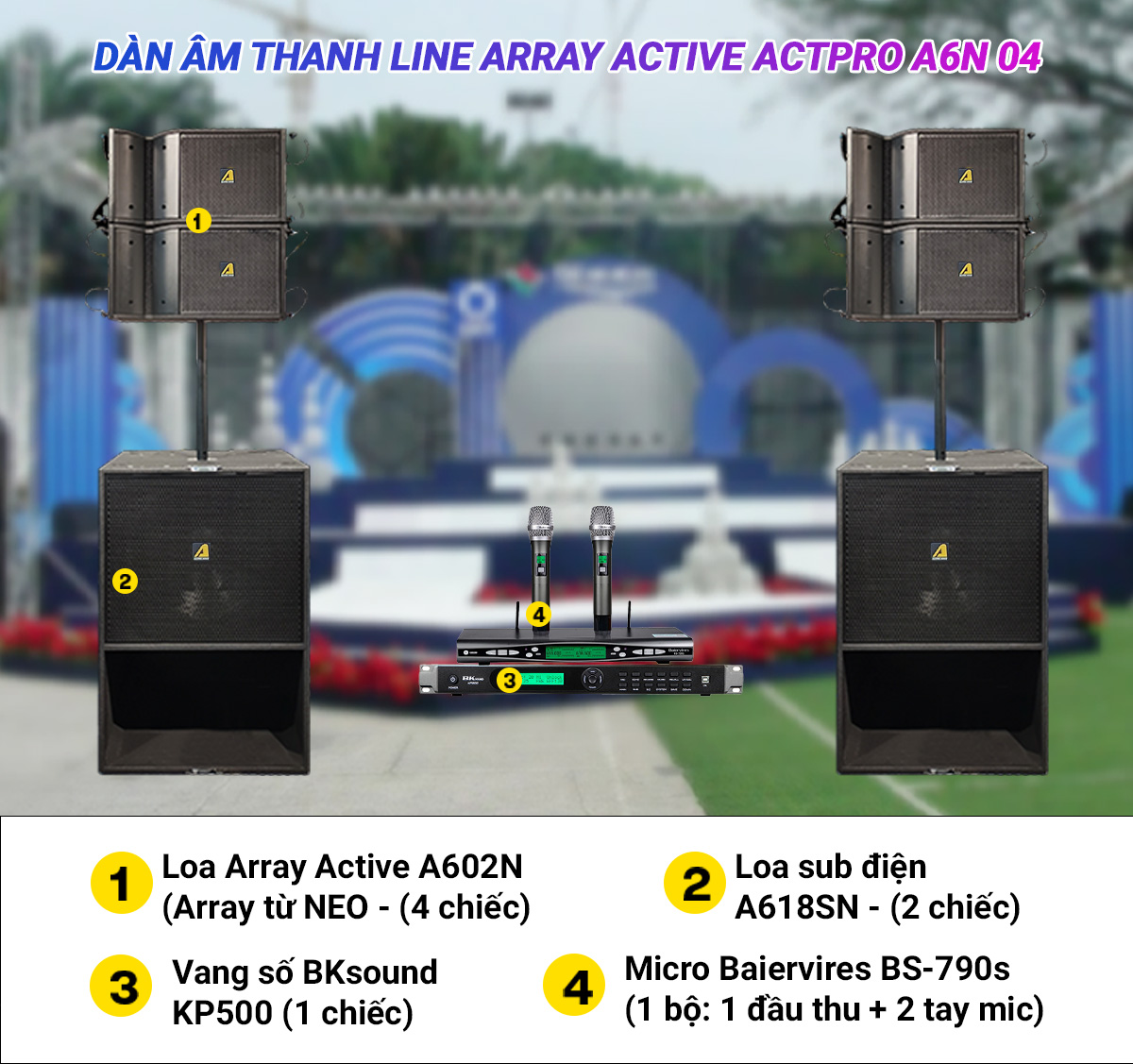 D&agrave;n &acirc;m thanh Line Array Active Actpro A6N 04