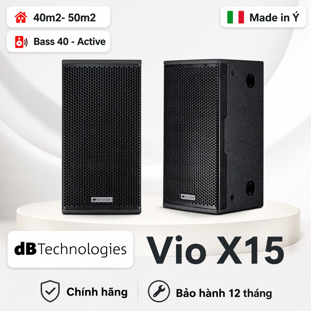 Loa dBTechnologies Vio X15 (Bass 40cm, Active, Made in Italy, Từ Neo)