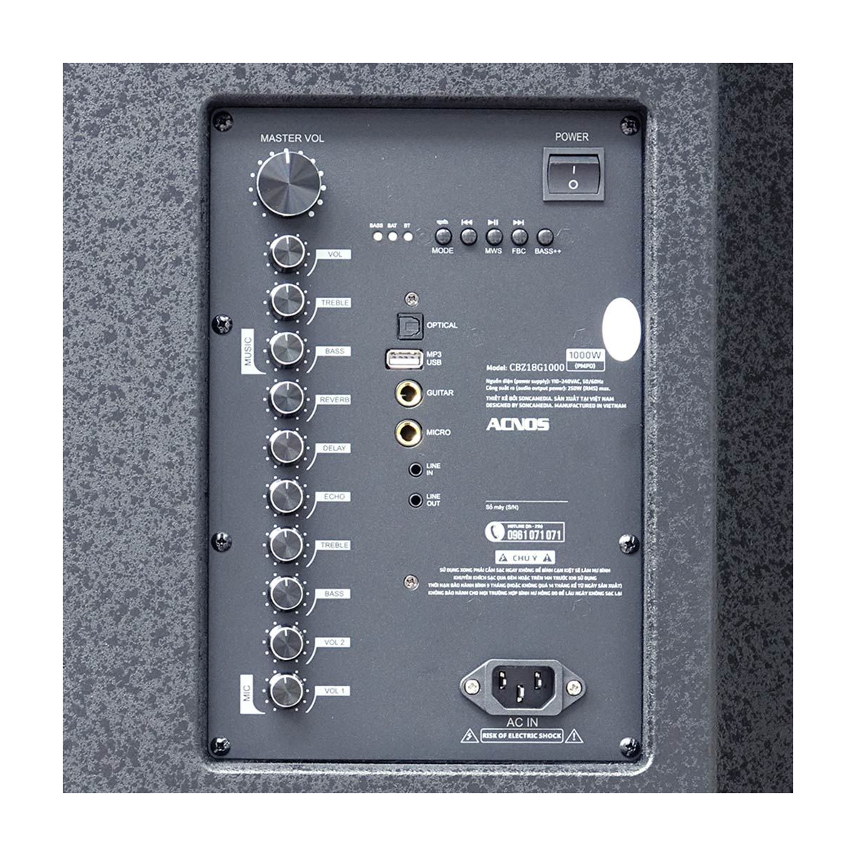 Loa kéo Acnos CB51neo (Bass 50cm, 250W/1000W, Kèm 2 micro)