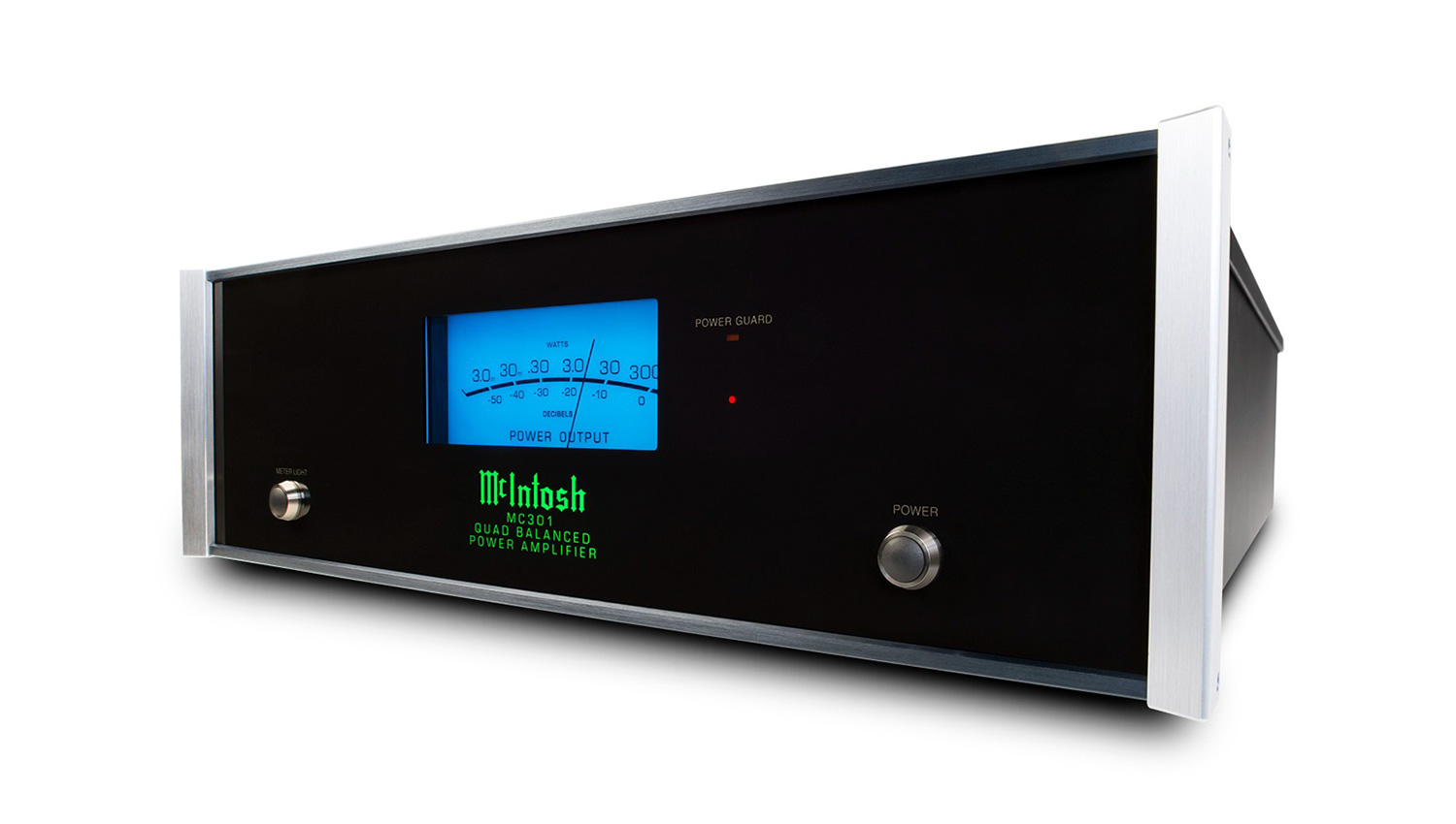 Power Amply McIntosh MC301 mặt nghiêng trái