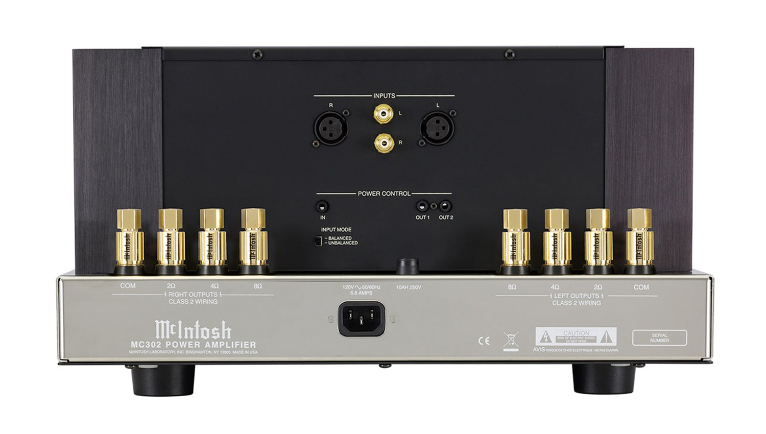 Power Amply McIntosh MC302 mặt sau