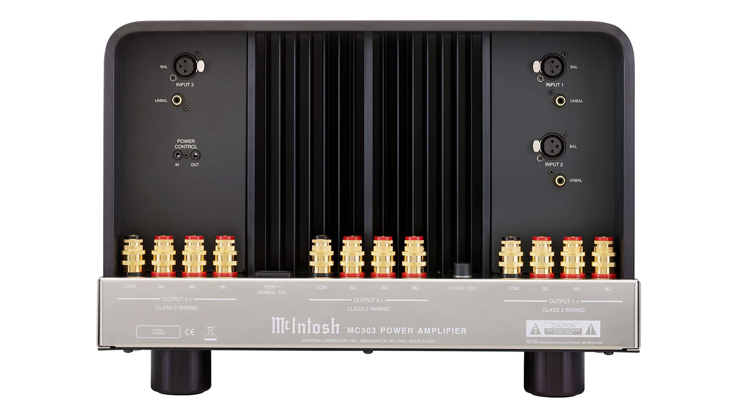 Power amply McIntosh MC303 mặt sau