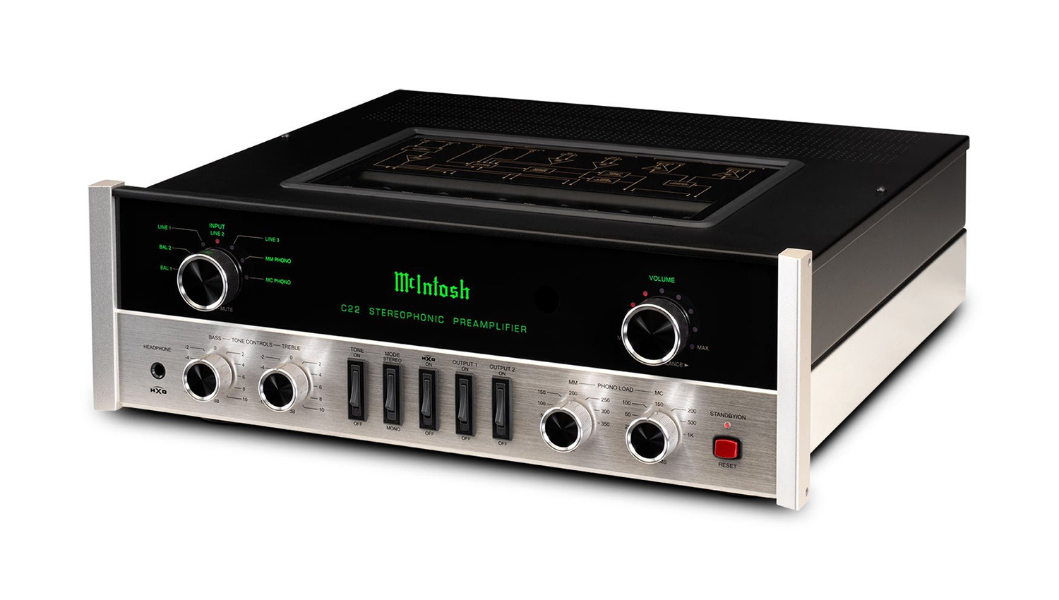 Pre Amply Mcintosh C22 MKV mặt nghiêng trái