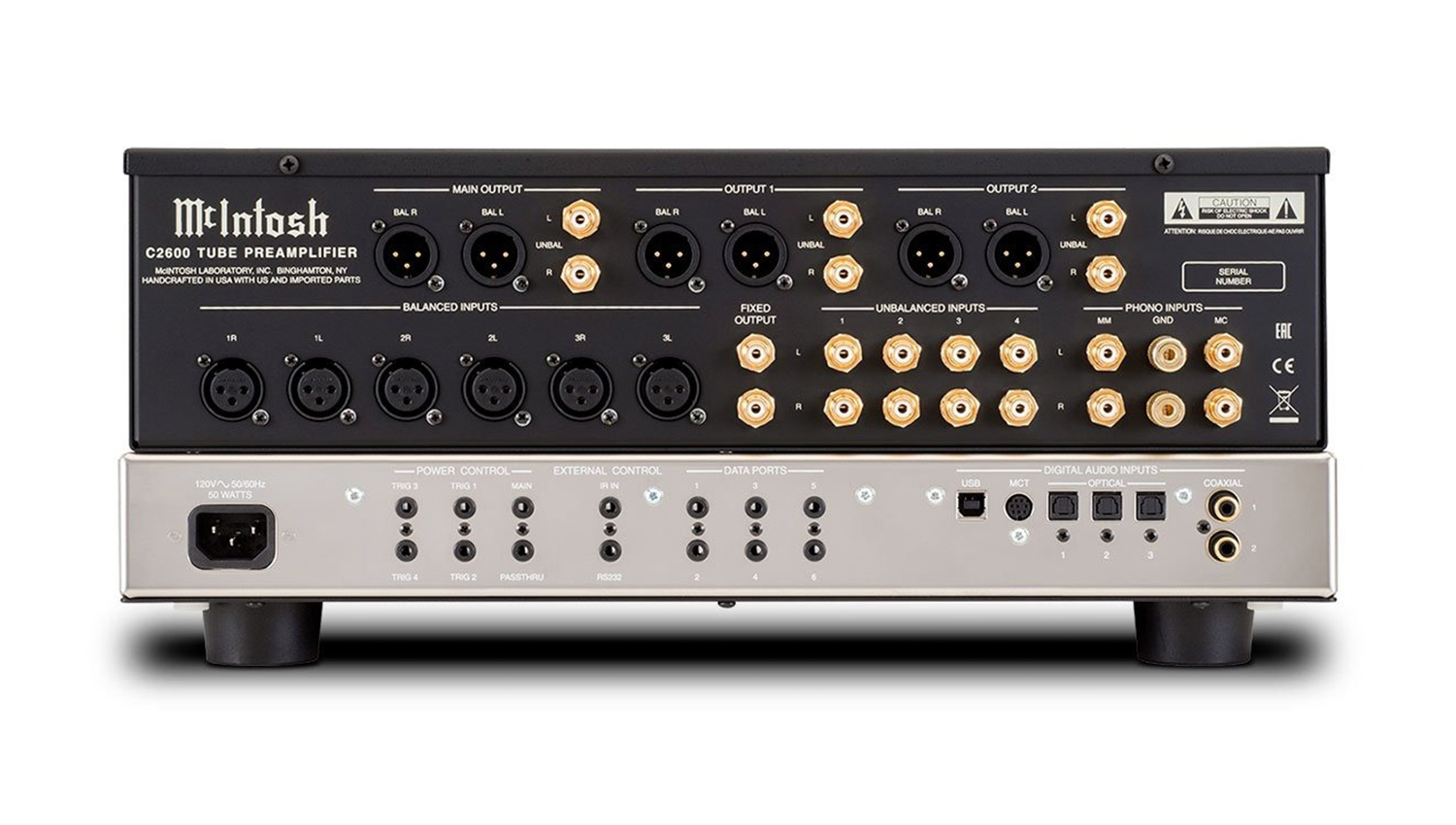 Pre Amply McIntosh C2600 mặt sau