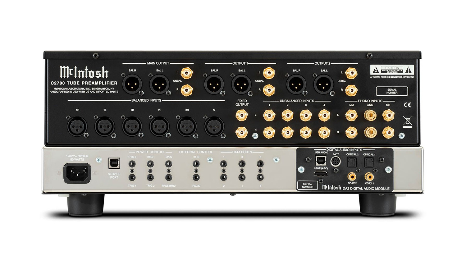 Pre Amply McIntosh C2700 mặt sau