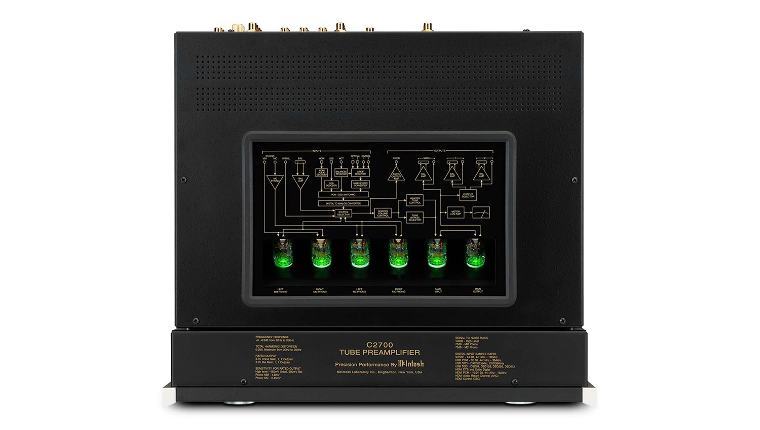 Pre Amply McIntosh C2700 mặt trên