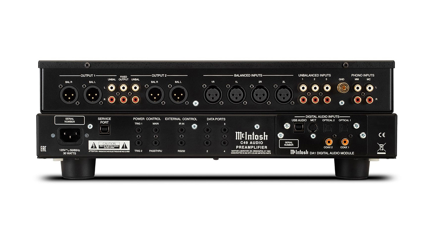 Pre Amply McIntosh C49 mặt sau