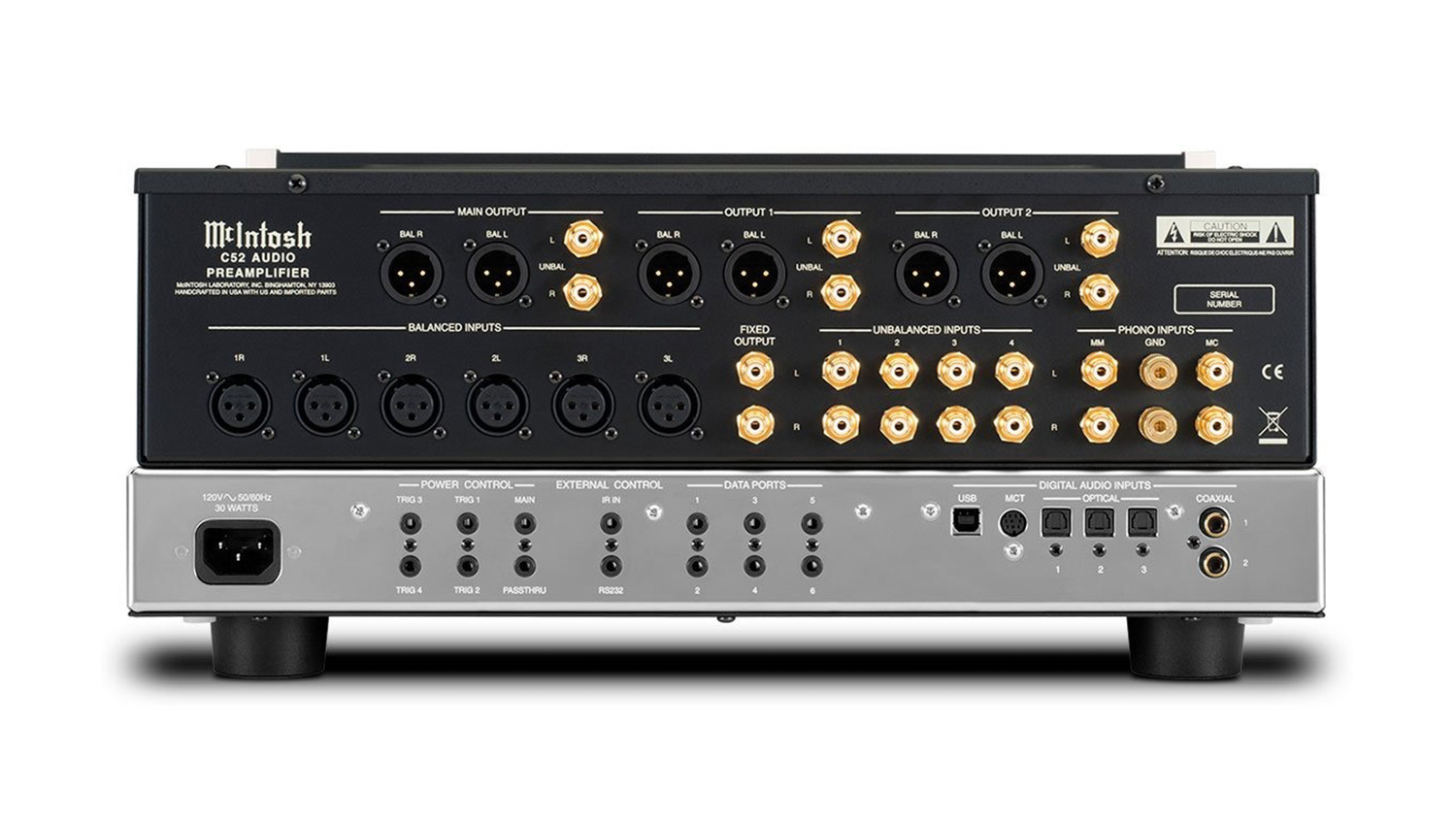 Pre Amply McIntosh C52 mặt sau