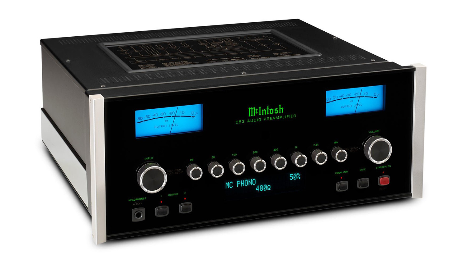 Pre Amply McIntosh C53 mặt nghiêng phải