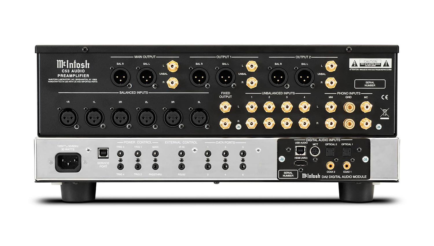 Pre Amply McIntosh C53 mặt sau