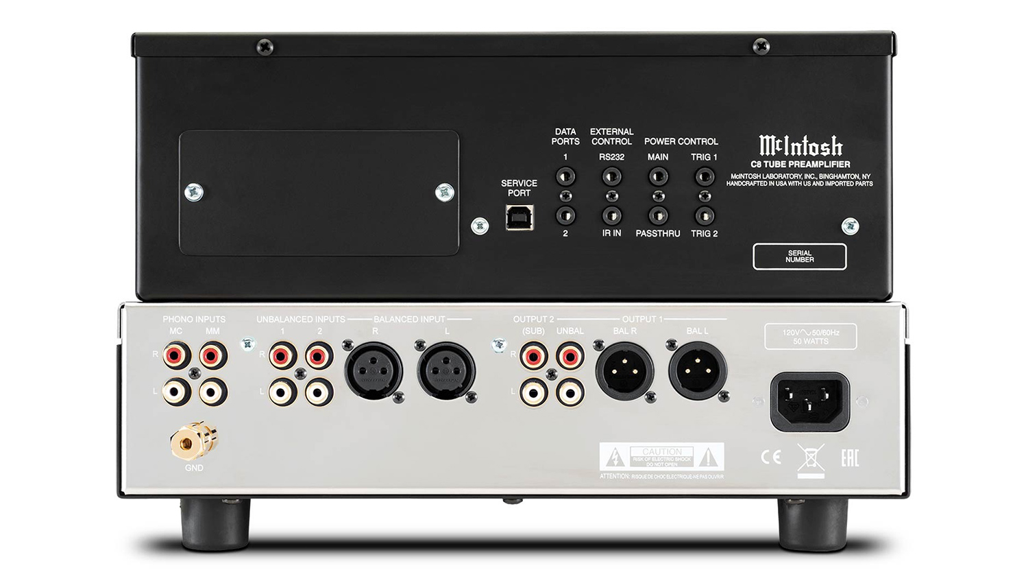 Pre Amply McIntosh C8 mặt sau