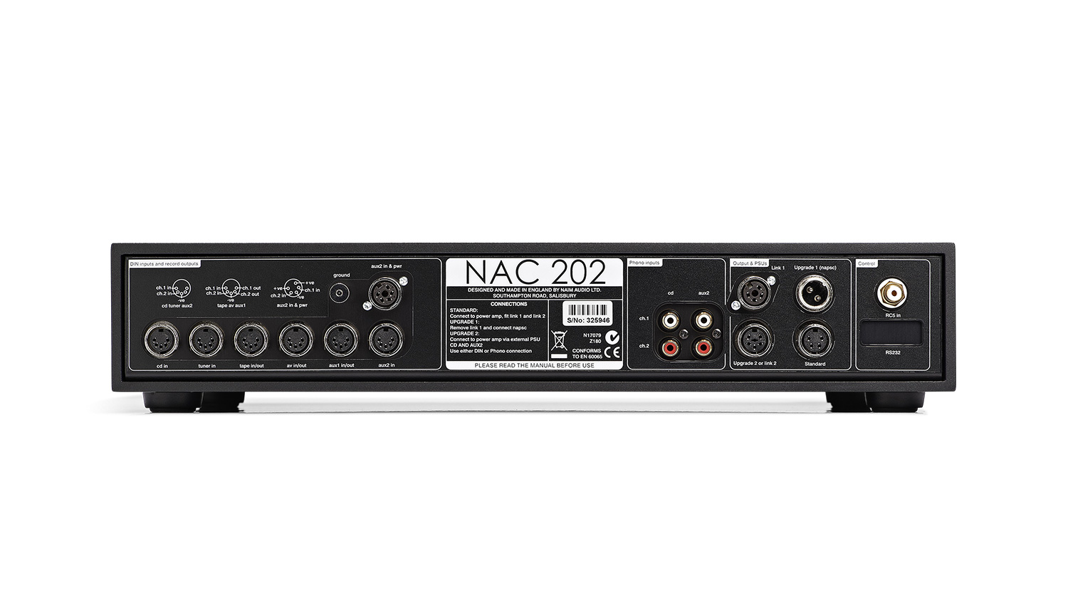 Pre Amply Naim NAC 202 mặt sau