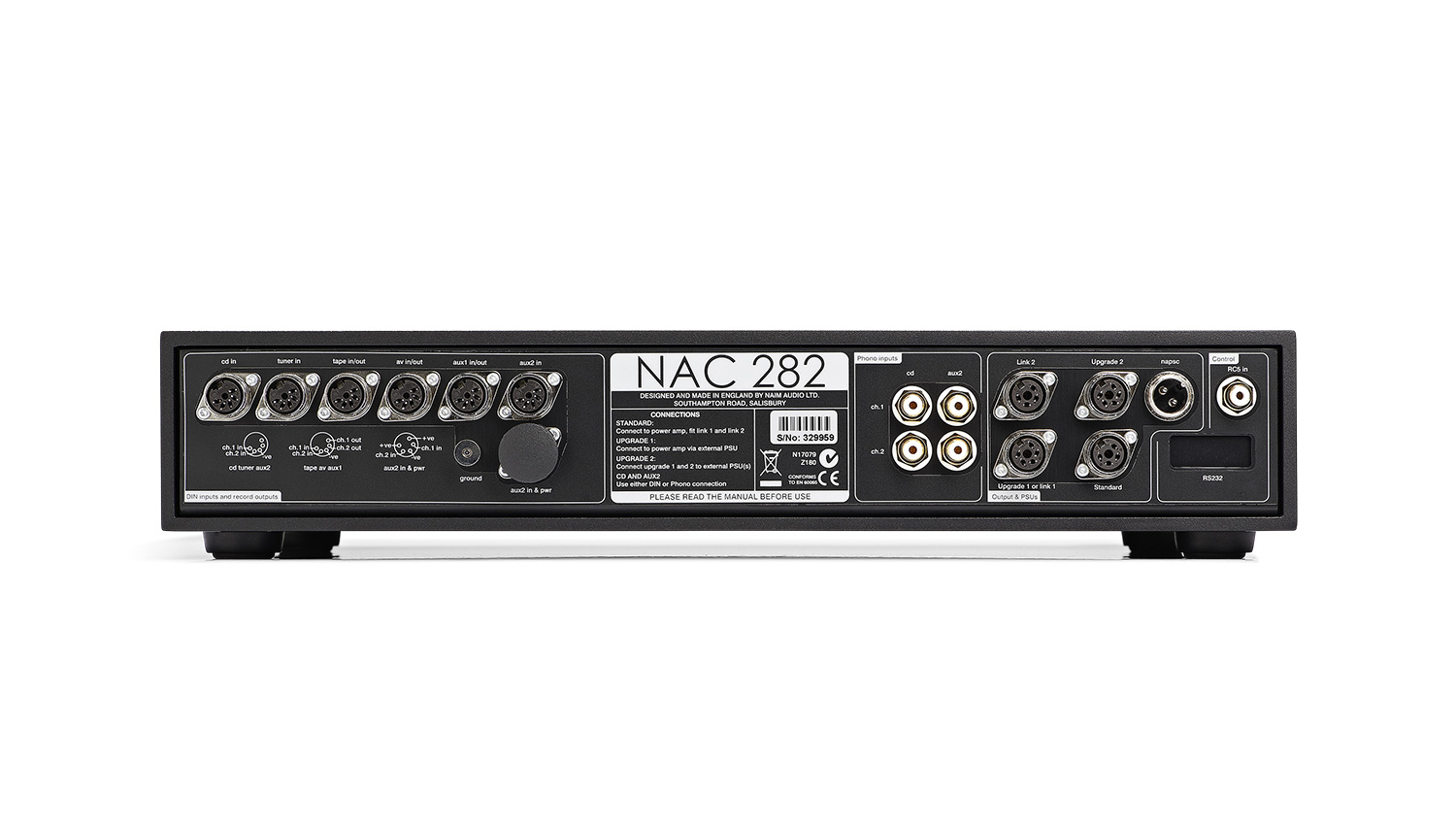 Pre Amply Naim NAC 282 mặt sau