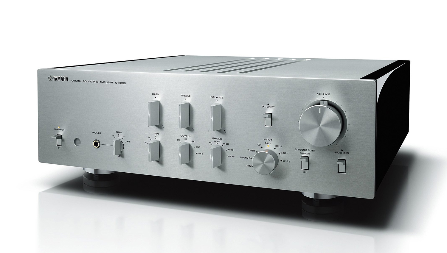 Amply yamaha C-5000 silver mặt nghiêng trái
