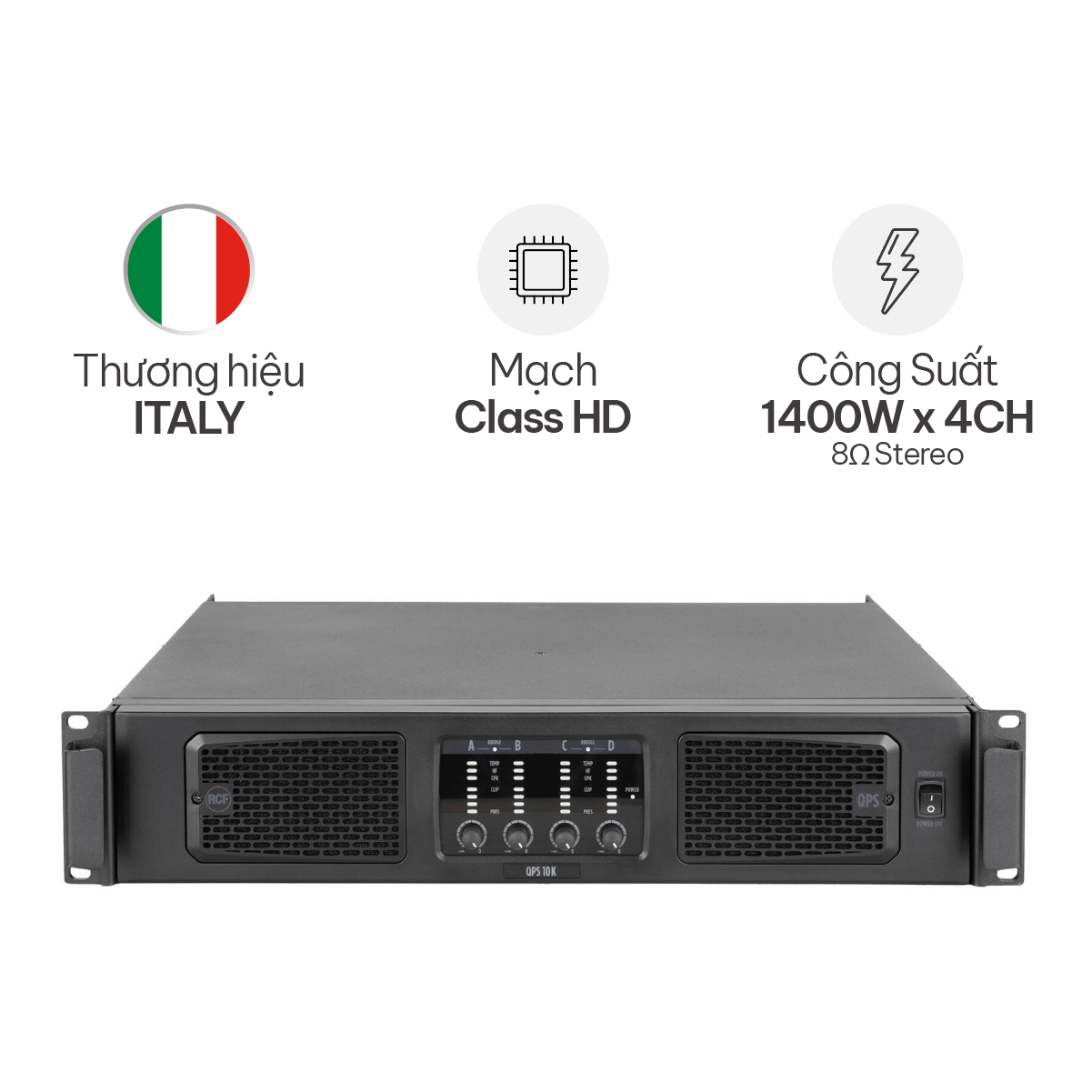 Cục đẩy công suất 4 kênh RCF QPS 10K