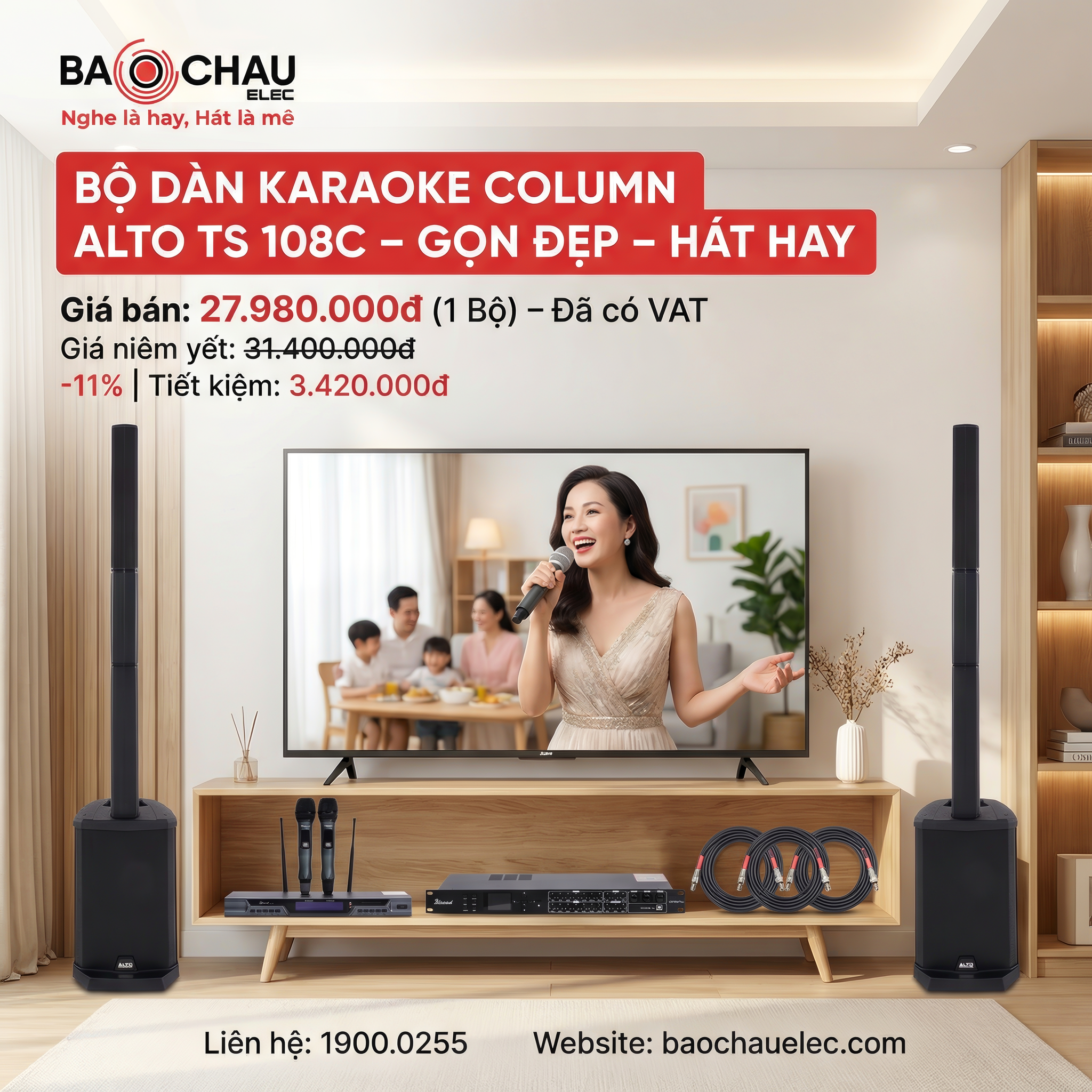 Combo loa cột Alto TS108C-01 (Alto TS108C, Bksound DSP 9000 Plus, Bksound M200) - Hình 1