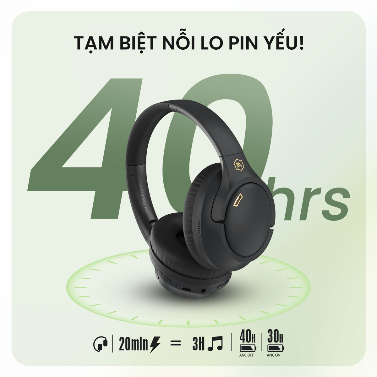 Tai Nghe Kh&ocirc;ng D&acirc;y Chống Ồn Alpha Works FLEX 680