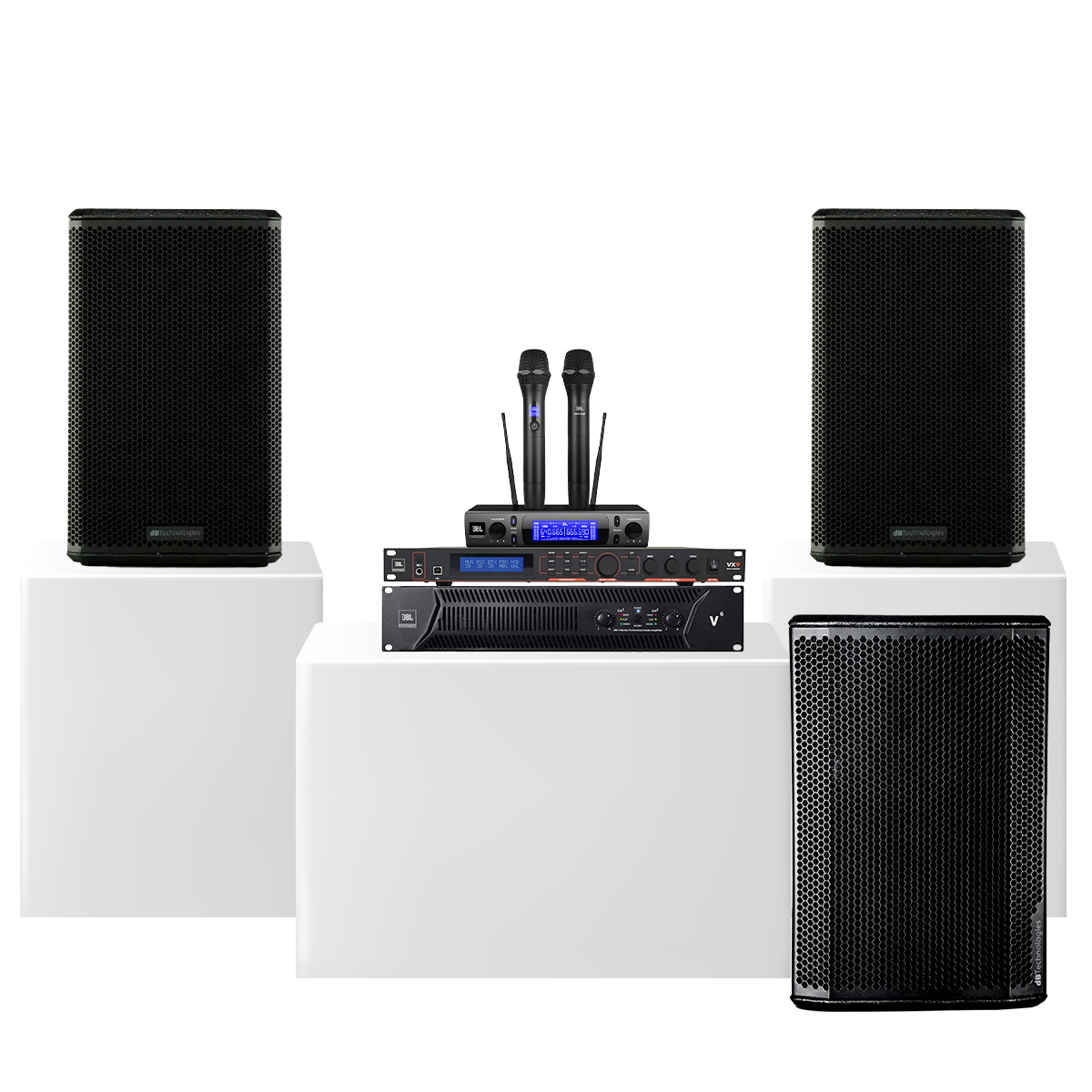 Dàn karaoke gia đình dBTechnologies 20 (LVXP10, JBL V6, JBL VX9, JBL VM300, Sub612)