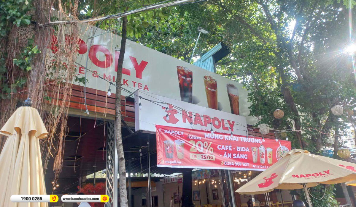 Lắp đặt &acirc;m thanh nhạc nền ITC cho qu&aacute;n cafe Napoly Coffee Milk & Tea tại TP HCM
