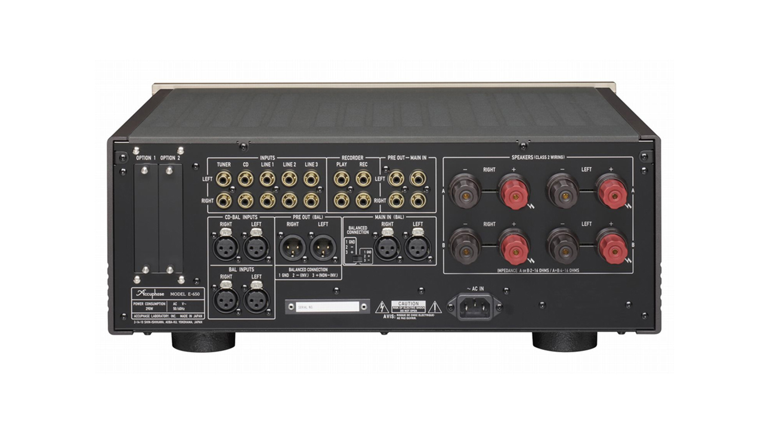 Mặt sau Amply Accuphase E650