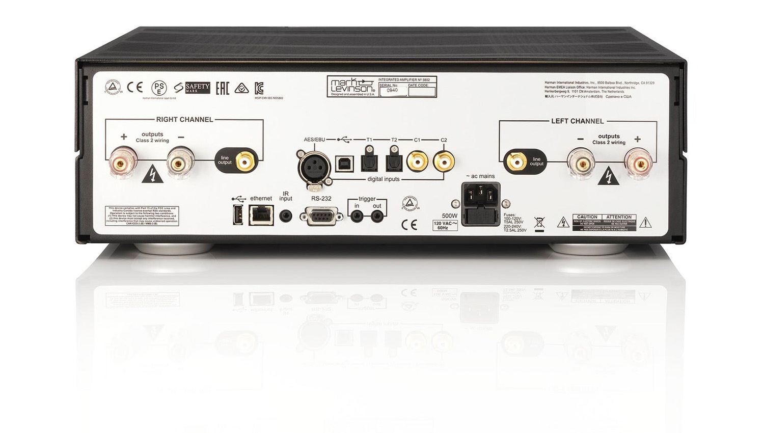 Mặt sau Ampli Mark Levinson No 5802
