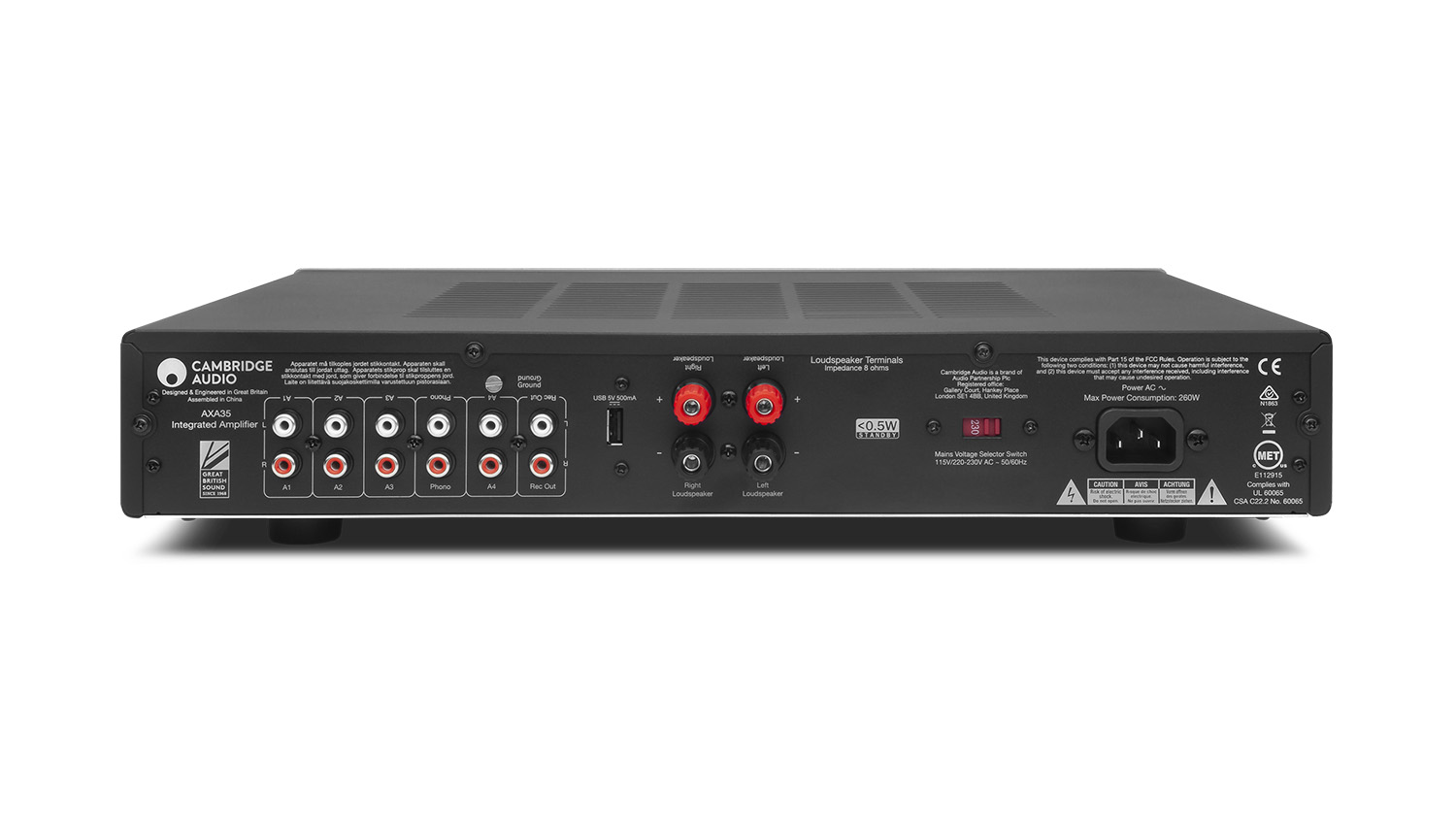 Mặt sau Amply Cambridge Audio AXA35