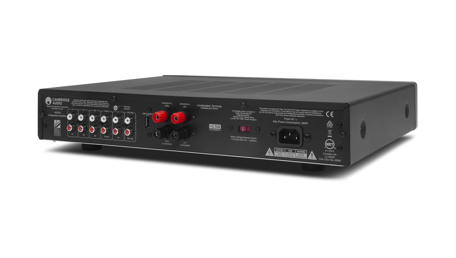 Mặt sau Amply Cambridge Audio AXA35