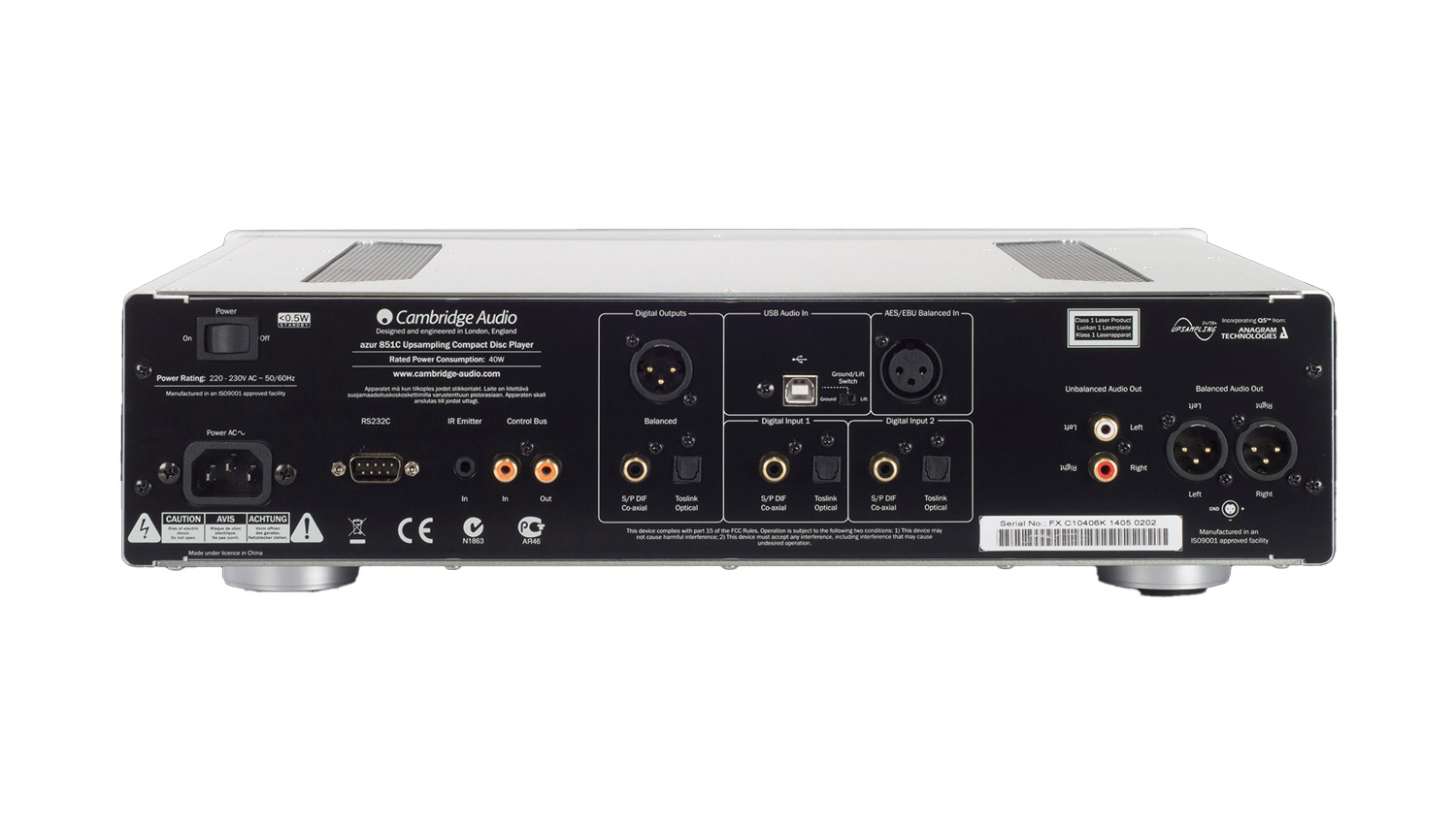 Mặt sau Amply Cambrige Audio Azur 851C