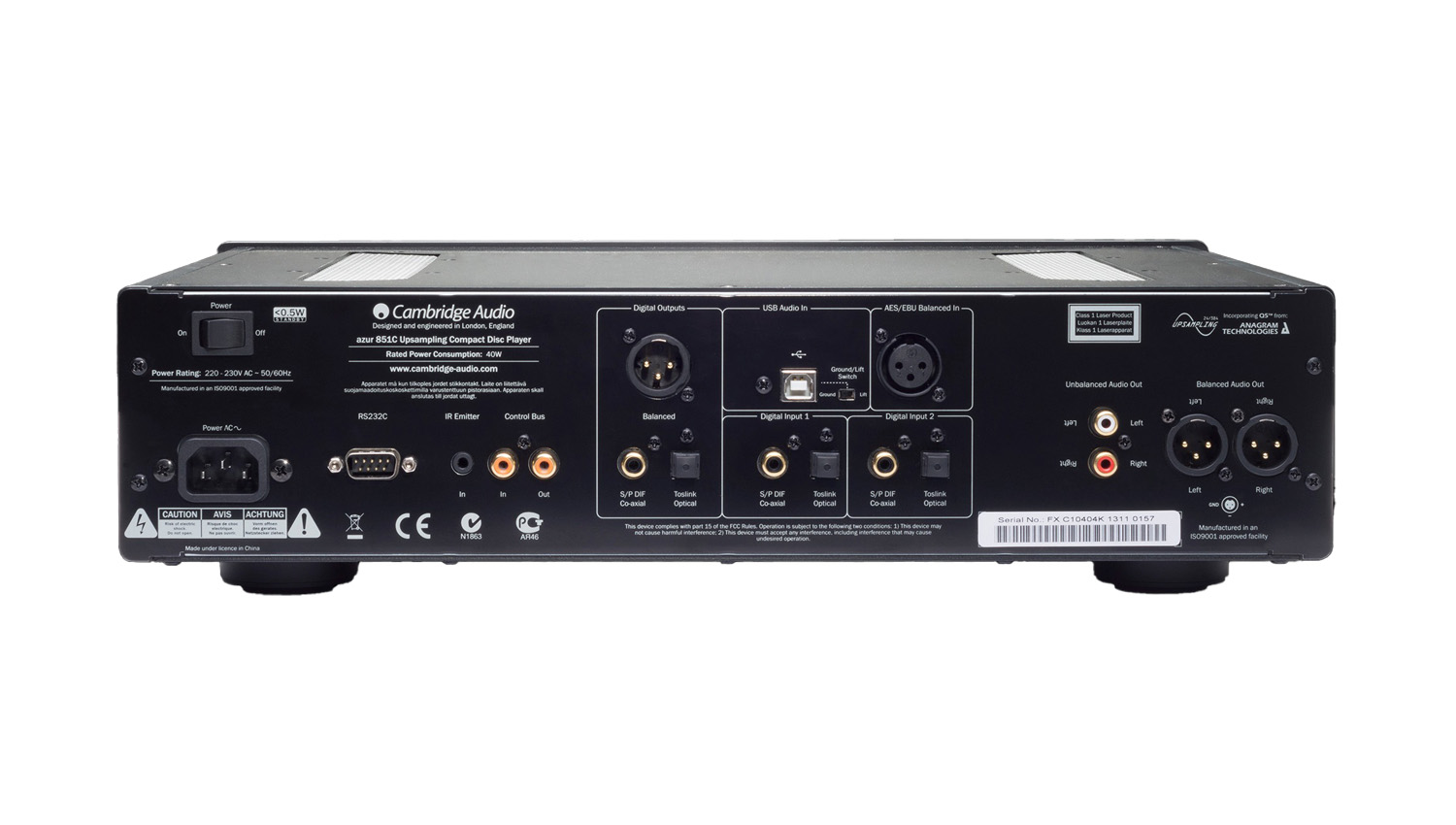 Mặt sau Amply Cambrige Audio Azur 851C