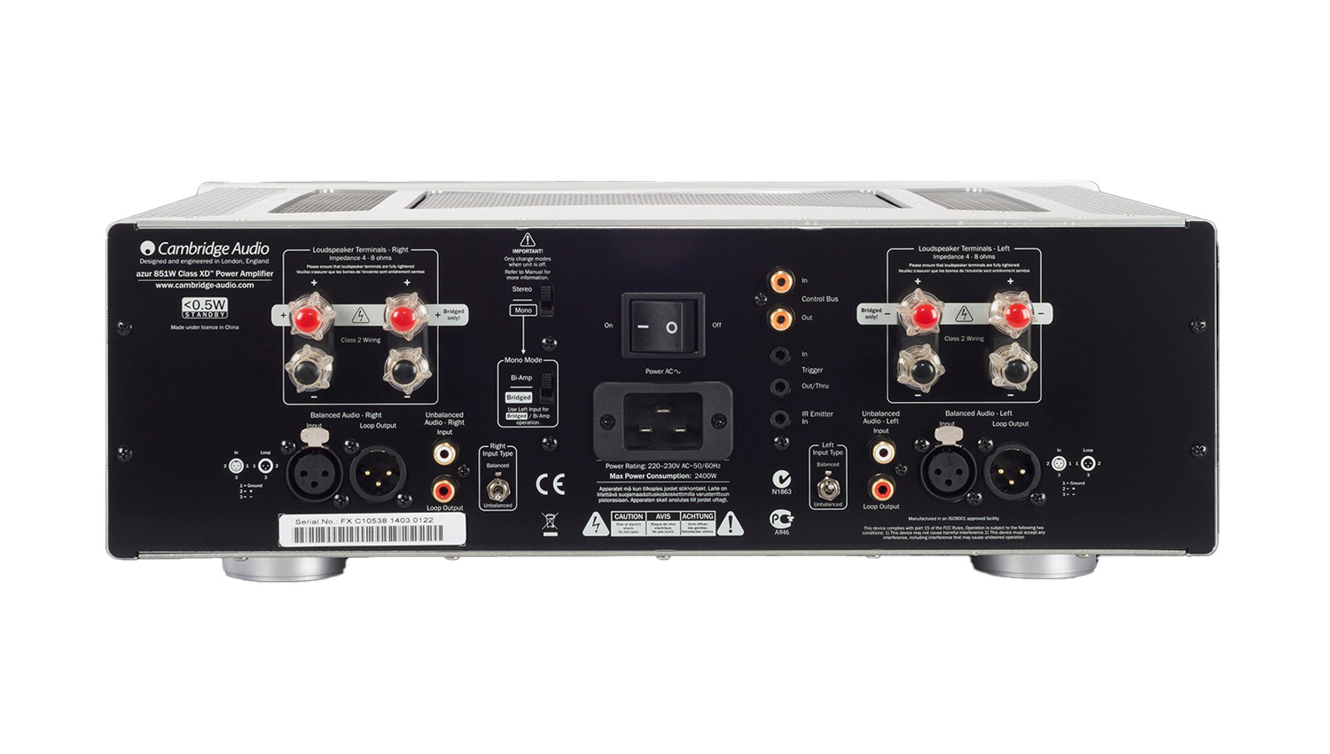 Mặt sau Amply Cambrige Audio Azur 851W