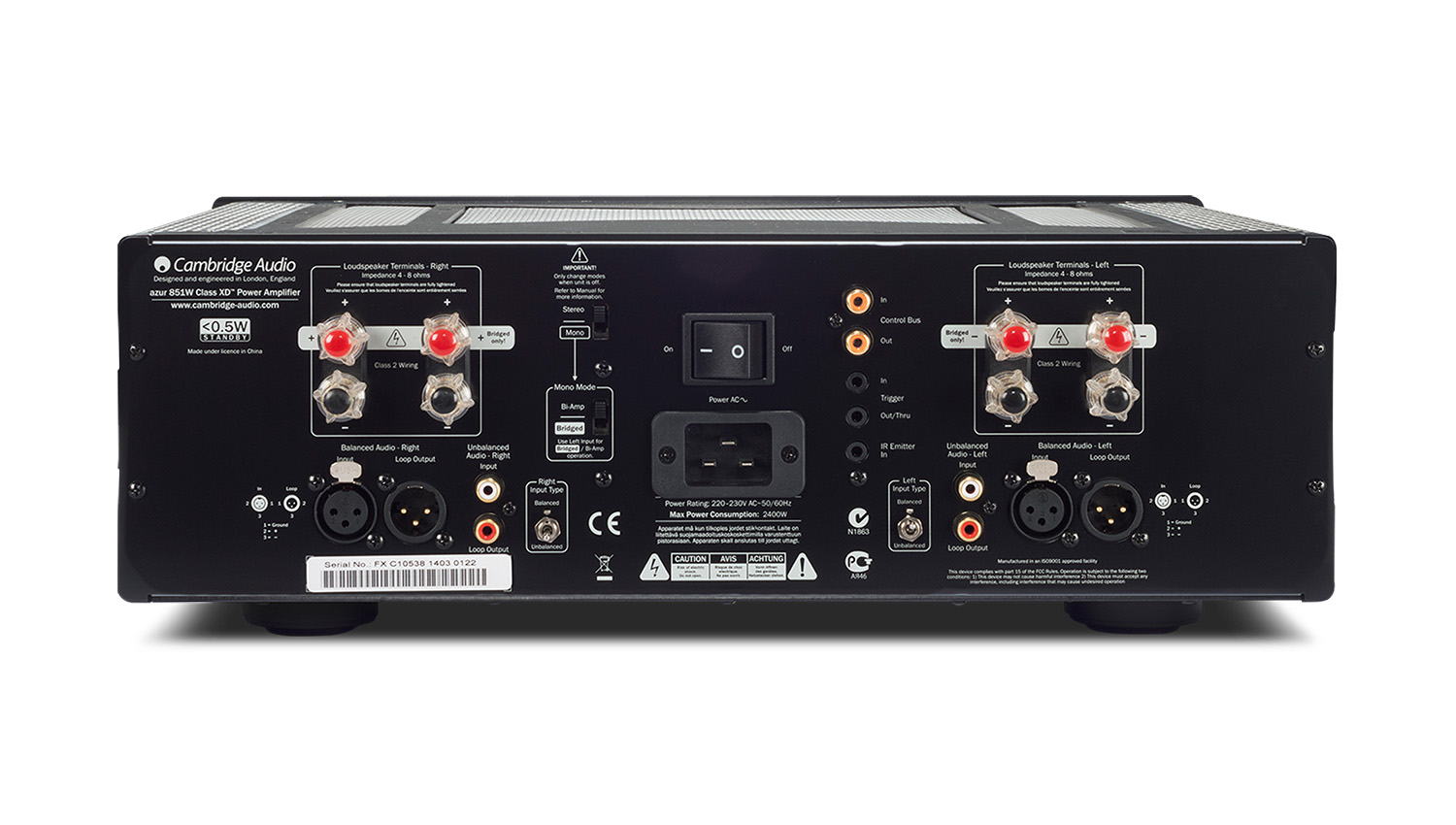 Mặt sau Amply Cambrige Audio Azur 851W